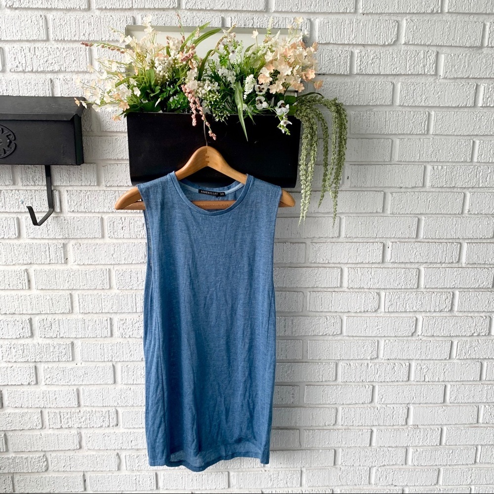 Rosebullet Blue Tunic Styled High Neck Dress